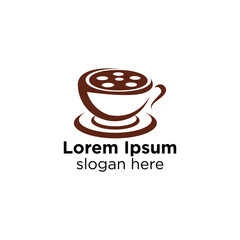 coffee movie logo concept, food and drink logo design vector