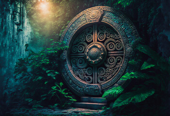 Portal to another dimension in a tropical rainforest environment