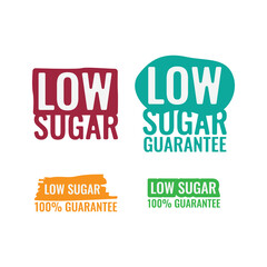Low sugar Set of vector stickers for product package