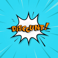 Comic speech bubble DISCOUNT design vector illustration