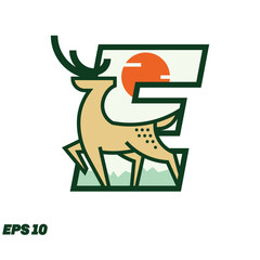 Deer Or Hunting Alphabet E
