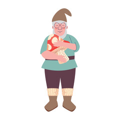 fairytale gnome with fungus