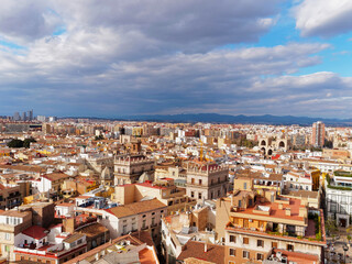 Fototapeta premium Panoramic aerial view of Valencia city, Spain 