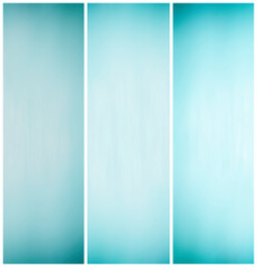 Set of Vertical Banners in Turquoise and Mint Colours as Triptych Design.