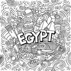 Obraz premium Egypt cartoon doodle illustration. Funny design