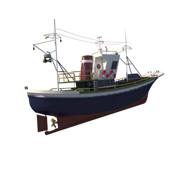 Fishing Boat 1- Perspective B view png