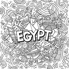 Egypt cartoon doodle illustration. Funny design