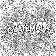 Guatemala cartoon doodle illustration. Funny design
