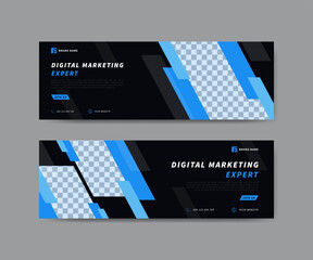 Fototapeta na wymiar Digital marketing social media cover banner template
