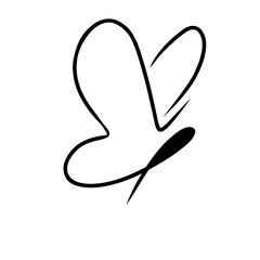 Vector - Butterfly simple conceptual icon. Logos. Vector illustration