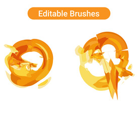  Brush strokes isolated. Editable brush arts