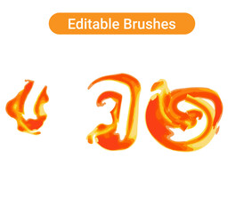  Brush strokes isolated. Editable brush arts