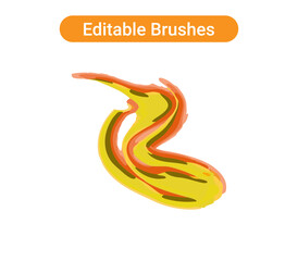  Brush strokes isolated. Editable brush arts