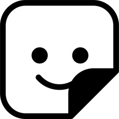 smile face emoji thin line edit, editing icon