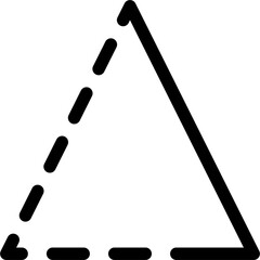 triangle dotted thin line edit, editing icon