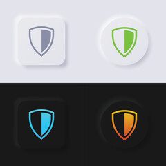 Shield icon set, Multicolor neumorphism button soft UI Design for Web design, Application UI and more, Button, Vector.