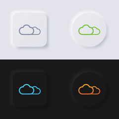 Cloud icon set, Multicolor neumorphism button soft UI Design for Web design, Application UI and more, Button, Vector.