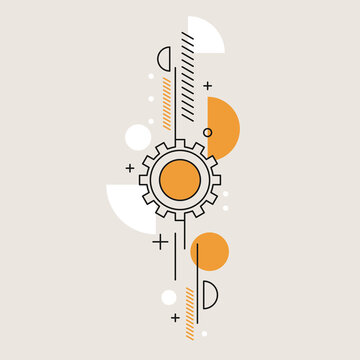 Modern geometric composition of various shapes. Illustration for design. Background in the trend graphics.