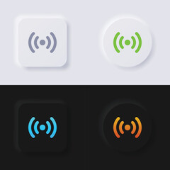 Signal symbol icon set, Multicolor neumorphism button soft UI Design for Web design, Application UI and more, Button, Vector.