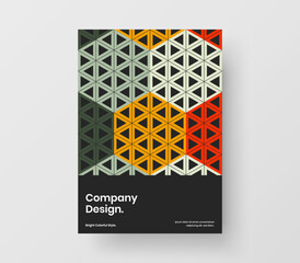 Premium geometric pattern handbill illustration. Clean postcard A4 design vector layout.
