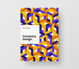Creative corporate cover A4 design vector template. Modern mosaic hexagons annual report layout.