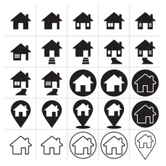 Home icon. Address icon. vector illustration logo template.