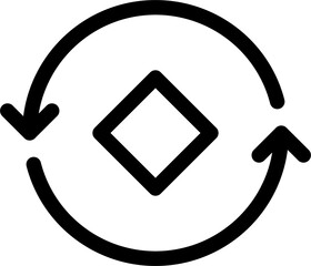 square circle cycle thin line edit, editing icon