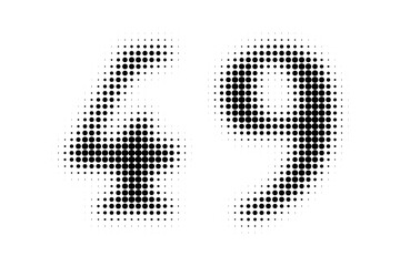Number 49 Halftone. Pop art style. Halftone dotted backdrop. Design for web banners, wallpaper,sites vector illustration. Abstract Halftone Dotted Number.