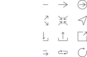 Arrow line icon on white background