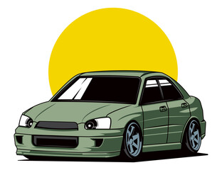 green coloring design for automobile car vector illustration graphic