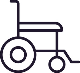 Health symbol. Vector sign for web sites, adverts, UI, internet shops and stores. Editable stroke. Vector line icon of wheelchair