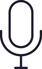 Interface and internet sign. Vector simple minimalistic isolated symbols in line style. Editable strokes. Vector line icon of microphone