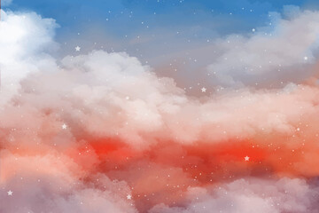 watercolor sky painting, watercolor pastel sky background