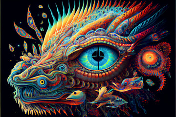 Obraz premium Generative AI abstract render of a mythical fantasy creature