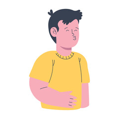 man wearing yellow shirt