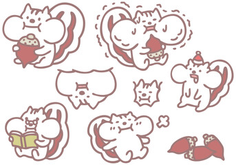 リス　キャラクター素材　全身