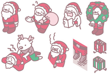 Obraz na płótnie Canvas サンタクロース　キャラクター素材　シンプル　クリスマス