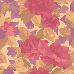 Seamless repeating pattern of flowers