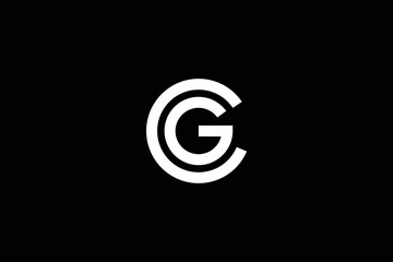 Minimal Awesome Trendy Professional Letter C G Logo Design Template On Black Background