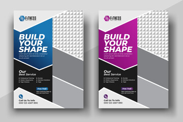 GYM / Fitness Flyer template, Modern abstract fitness and gym flyer template, Sports Flyer banner template