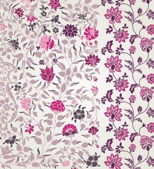 wedding card design, traditional paisley floral pattern , royal India	