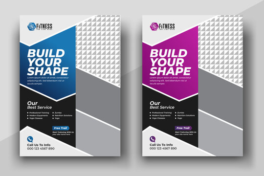 GYM / Fitness Flyer template, Modern abstract fitness and gym flyer template, Sports Flyer banner template