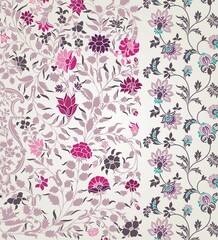 wedding card design, traditional paisley floral pattern , royal India	