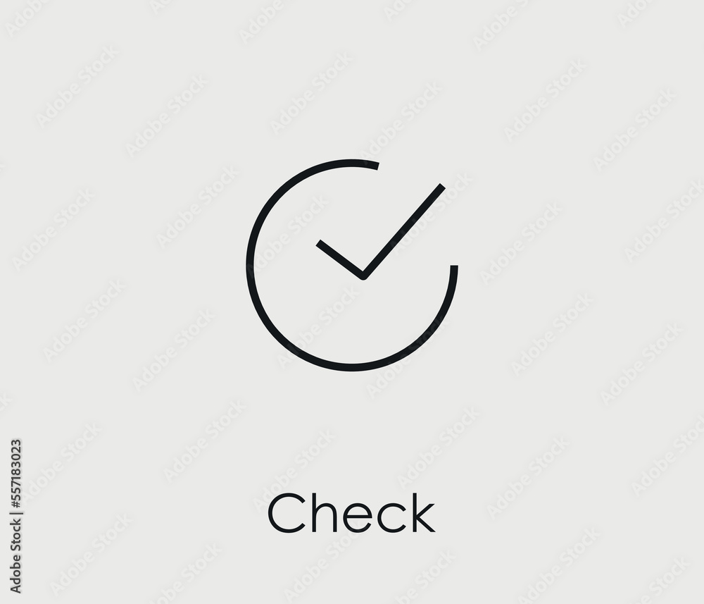 Poster check vector icon. editable stroke. symbol in line art style for design, presentation, website or mo