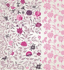 wedding card design, traditional paisley floral pattern , royal India	