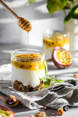 dessert with yogurt and passion fruit