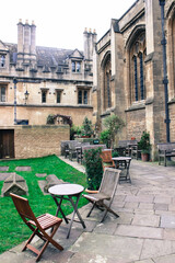 Naklejka na ściany i meble Oxford tables in yard
