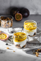 dessert with yogurt and passion fruit