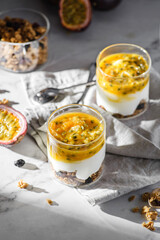 dessert with yogurt and passion fruit