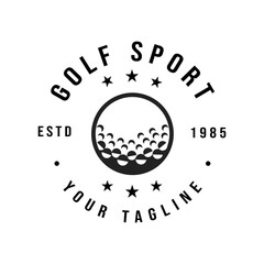 Retro vintage golf, professional golf ball logo template design, golf championship, symbol, golf icon